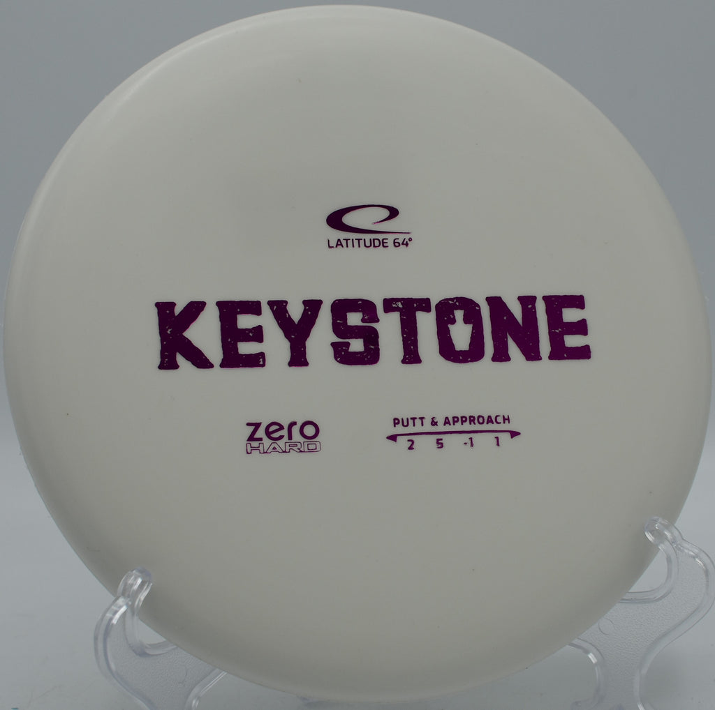 Latitude 64° Zero Hard Keystone launched on a loft putt at Idlewild Disc Golf Course in Burlington, Kentucky, with straight flight and minimal fade.

