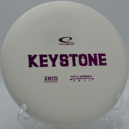Latitude 64° Zero Hard Keystone launched on a loft putt at Idlewild Disc Golf Course in Burlington, Kentucky, with straight flight and minimal fade.

