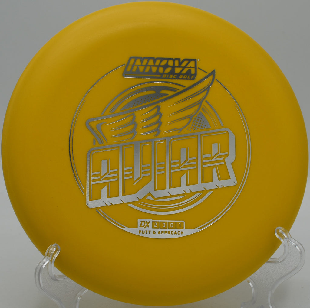 Innova DX Aviar controlled putting stroke at Morley Field Disc Golf Course in San Diego, California