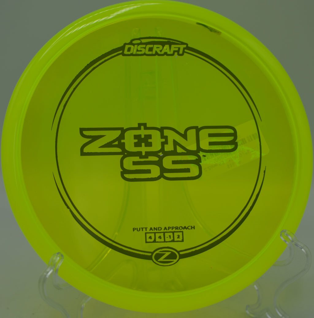 Discraft Z Zone SS parked on approach at Moraine Gold Disc Golf Course in Portersville, Pennsylvania.