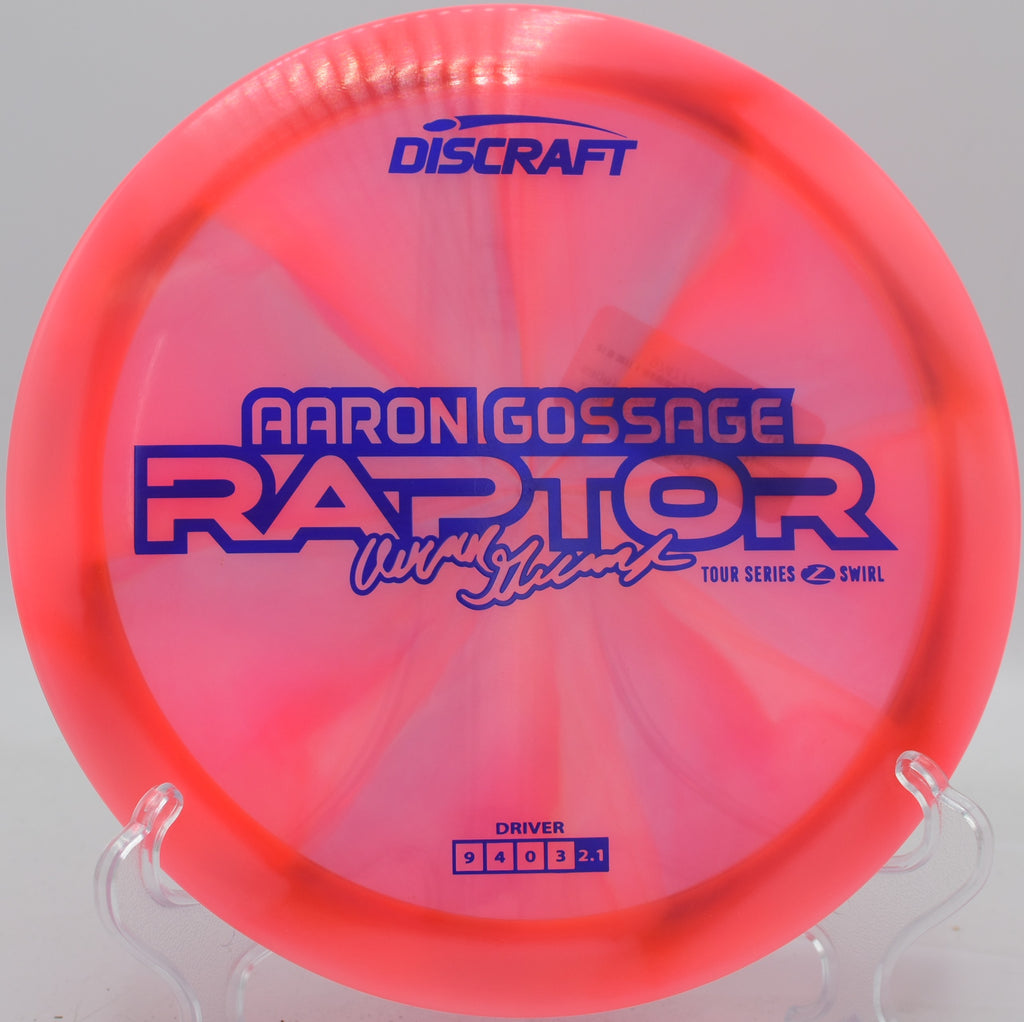 Z Line Raptor held in a forehand grip before release at Rocklin Disc Golf Course in California

