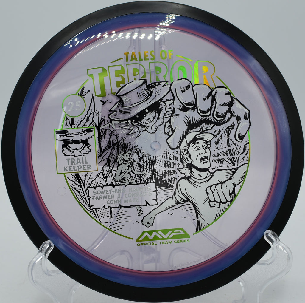 Proton Trail Halloween 2025 disc laying flat after circle hit on hole 9 at The Hill DGC, Lorton VA—favored for consistent straight flights.