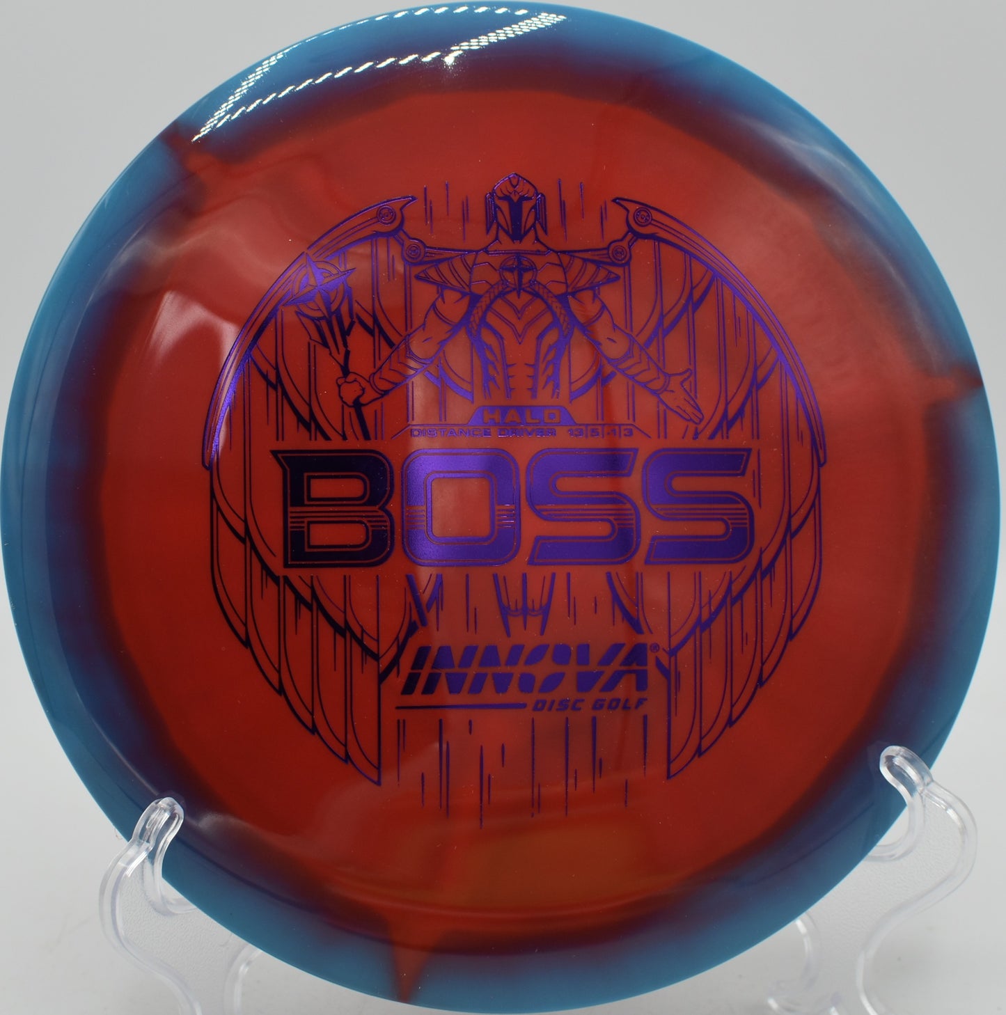 Halo Star Boss distance driver carrying max glide at Fountain Hills Disc Golf Course in Fountain Hills, Arizona