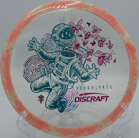FuZed Confetti Buzzzsaw Buzzz disc golf midrange holding a laser-straight line at Dragon Ridge Disc Golf Course, St. George, Utah