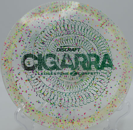Limited edition Z Confetti Cigarra ripping down the fairway at Hornets Nest Disc Golf Course, Charlotte, NC