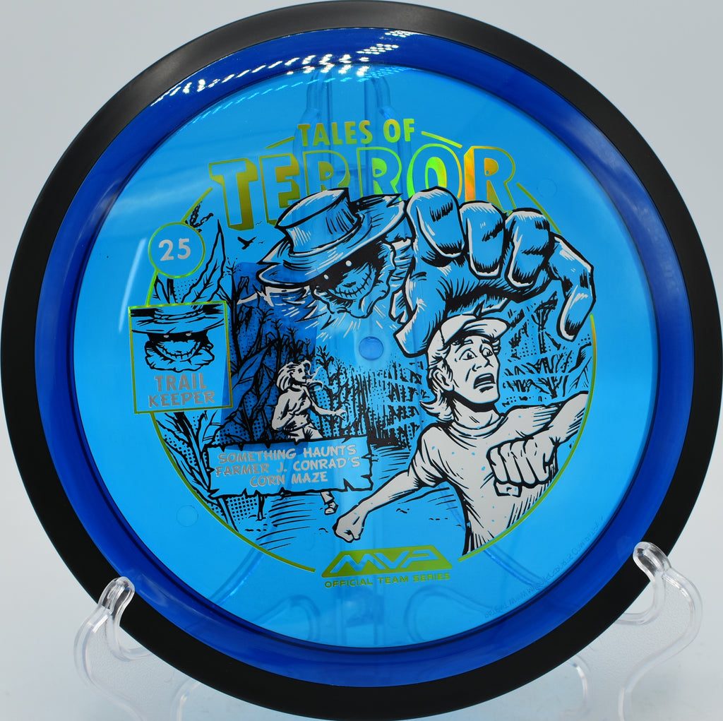 Proton Trail Halloween disc finishing forward at Tom Pearce Park in Grants Pass, Oregon.