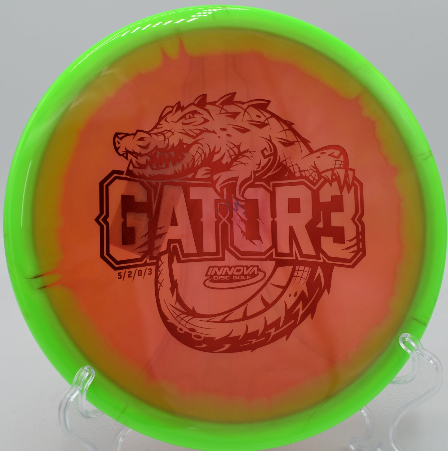 Close-up of Champion Halo Gator3’s flat top and halo rim at Winthrop Gold in Rock Hill, South Carolina

