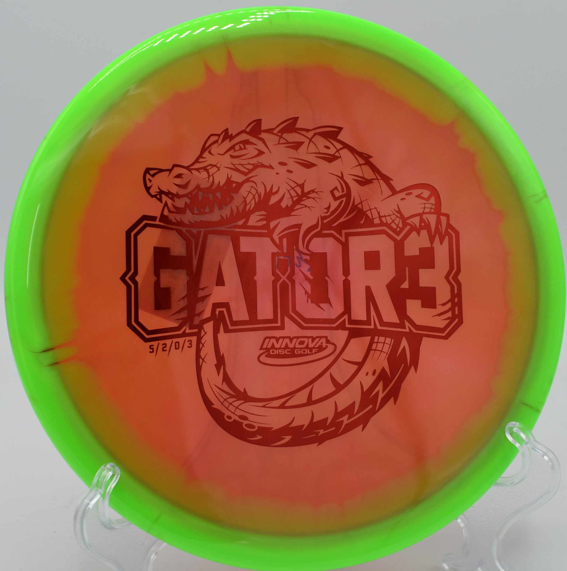 Close-up of Champion Halo Gator3’s flat top and halo rim at Winthrop Gold in Rock Hill, South Carolina

