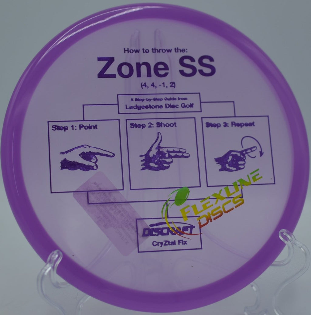 CryZtal FLX Zone SS carving a straight backhand line at Wildcat Bluff Disc Golf Course in Shell Rock, Iowa