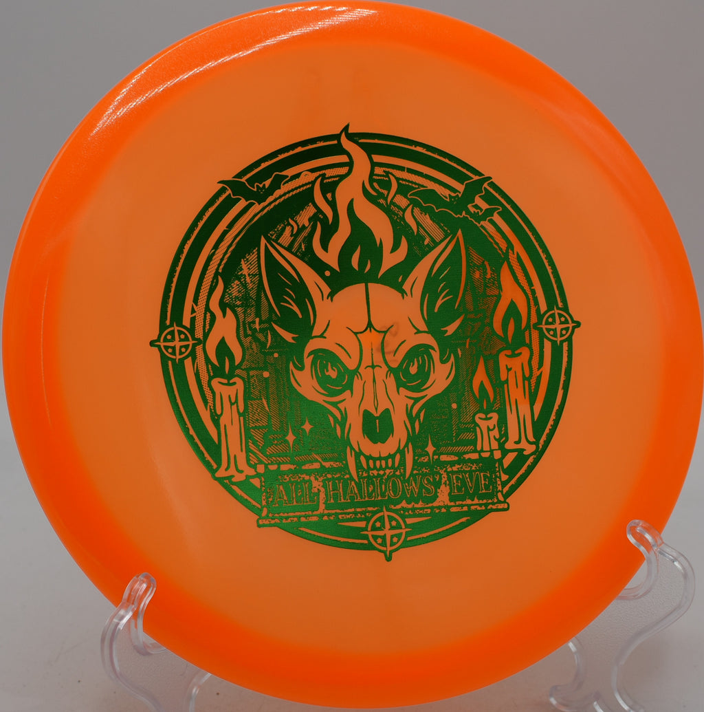 Champion Proto Glow Fox disc carving straight placement lines at Waterworks Park Disc Golf Course in Kansas City, Missouri