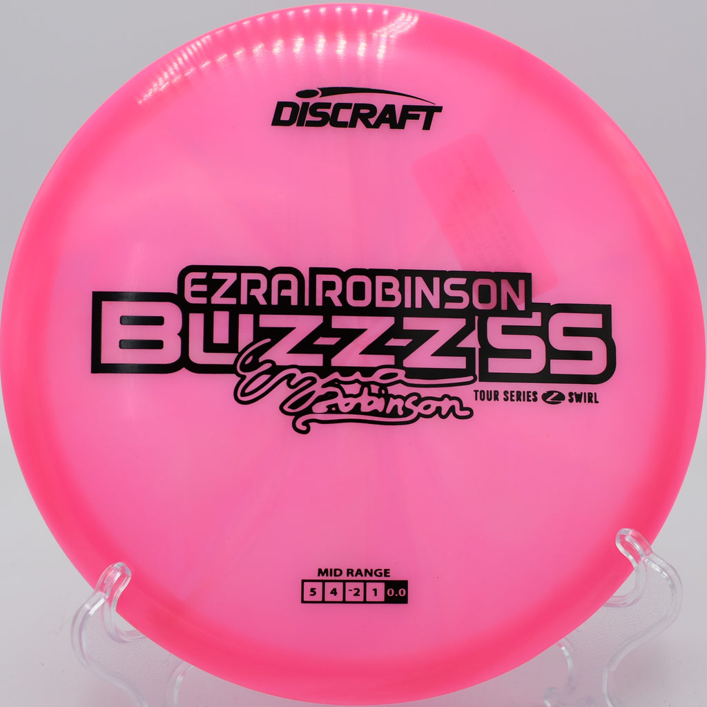 Z Swirl Buzzz SS gliding smoothly through the trees at Hornets Nest Disc Golf Course in Charlotte, North Carolina.

