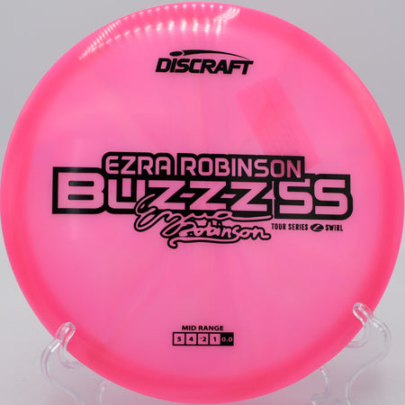 Z Swirl Buzzz SS gliding smoothly through the trees at Hornets Nest Disc Golf Course in Charlotte, North Carolina.


