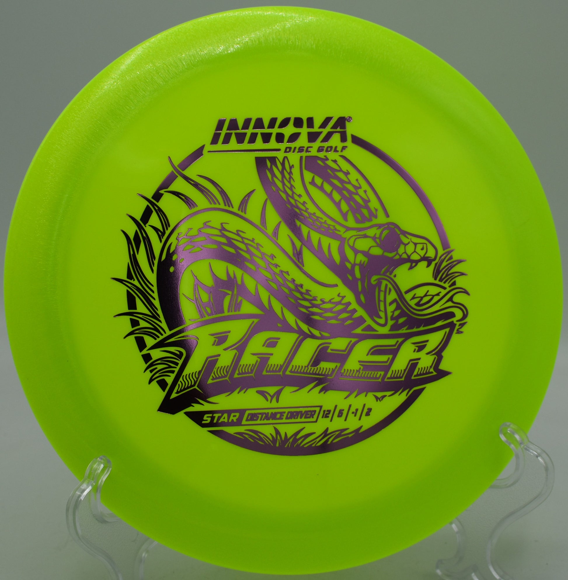 Overhead view of the Star Racer flying a subtle hyzer flip line with minimal fade at North Cove Disc Golf Course in Marion, North Carolina