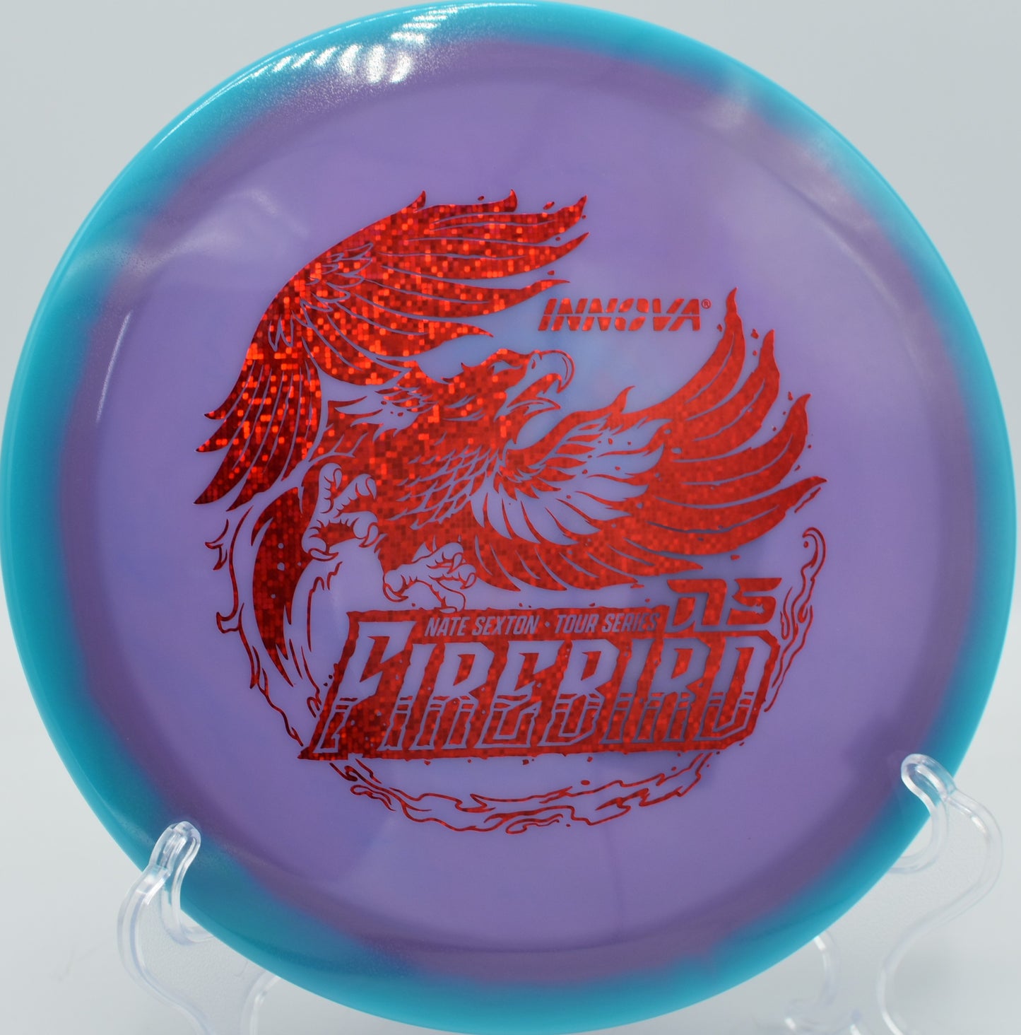 2025 Sexton Firebird fading sharp around an obstacle at Iron Hill DGC in Newark, Delaware.


