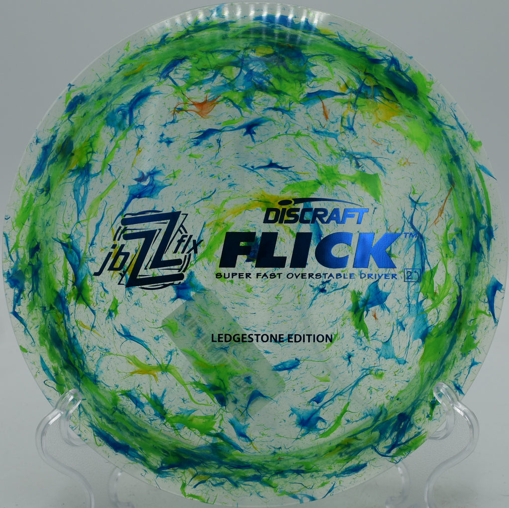 Flick distance driver executing a skip shot at Hornets Nest Disc Golf Course in Charlotte, North Carolina