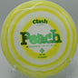 Clash Discs Steady Ring Peach settling under the basket on Hole 12 at The Bear Disc Golf Course, Hickory, North Carolina.
