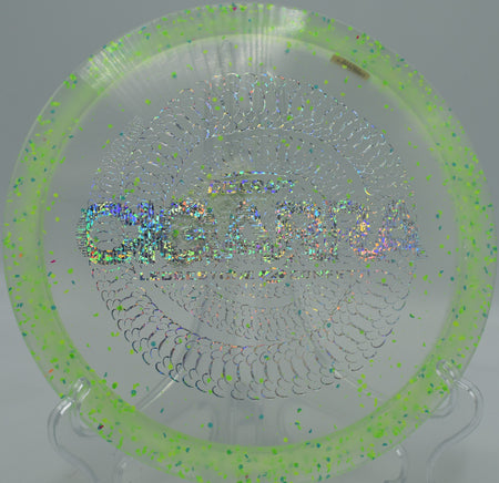 Flashy swirl Confetti Z Cigarra thrown flat at Condon Park in Grass Valley, California