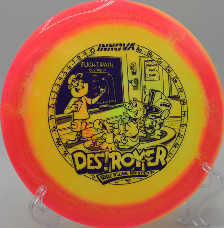 Halo Star Baby Destroyer unleashed on a flex line at Maple Hill Disc Golf Course in Leicester, Massachusetts

