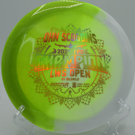 Test Material Destroyer with Ohn Scoggins signature stamp on display against the basket at Idlewild DGC, KY.