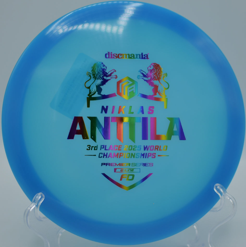 Discmania Premier Series FD Q-Line gliding down a long fairway at Persimmon Ridge Disc Golf Course in Greenbrier, Arkansas.