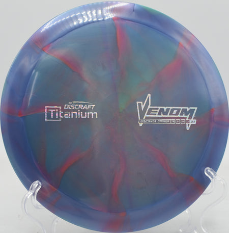 Titanium Venom ripping on a power forehand flex line, holding torque and fading hard at the finish across the wide fairways of Eagles Crossing in Missouri.







