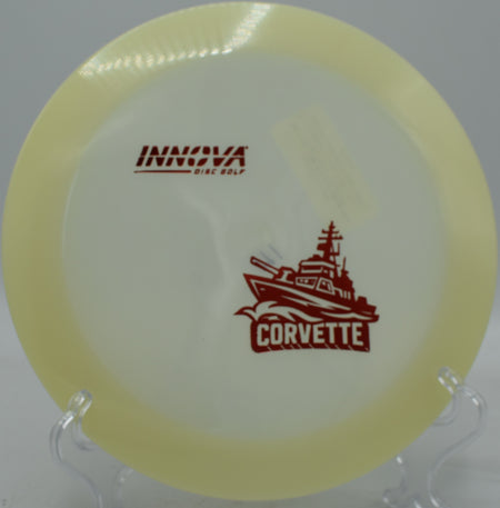 Glowing disc sails into chains with a Corvette on a soft turnover.

