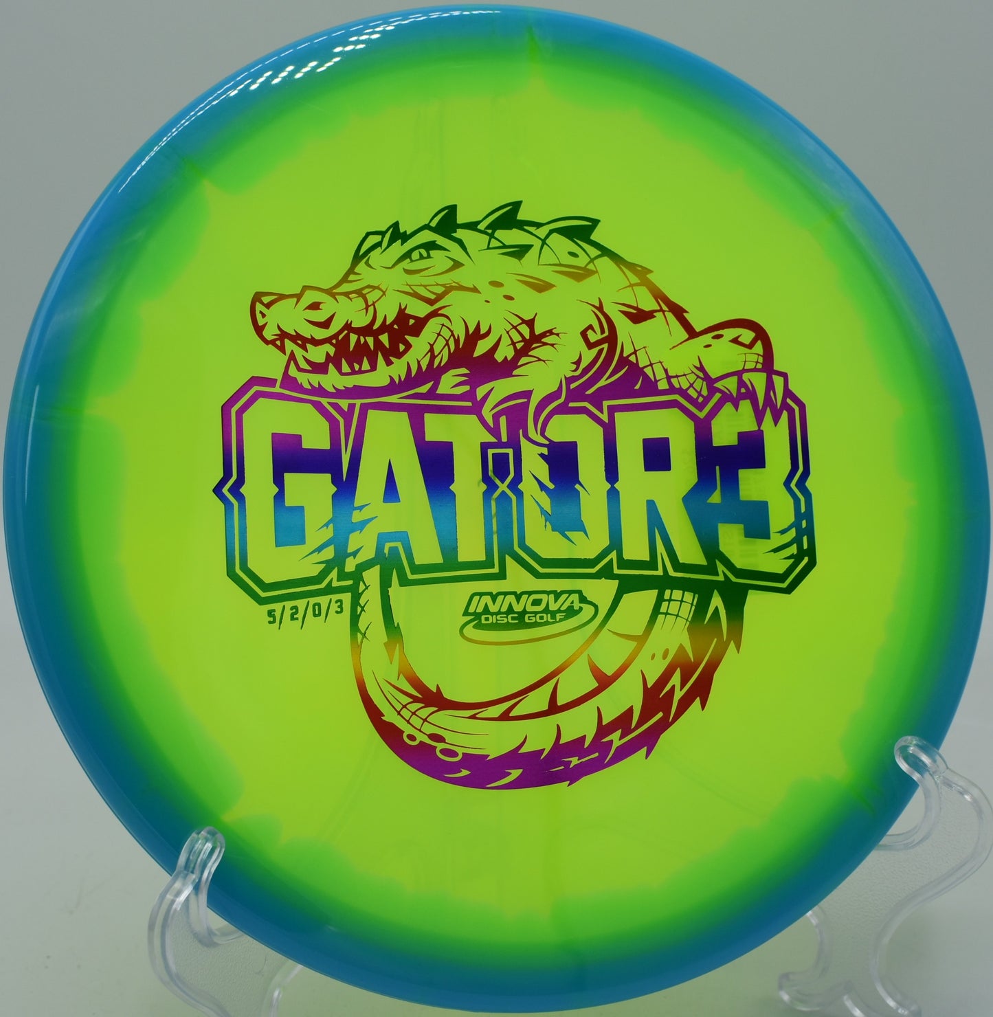 Disc golfer gripping a Champion Halo Gator3 on the tee at Elver Park DGC in Madison, Wisconsin


