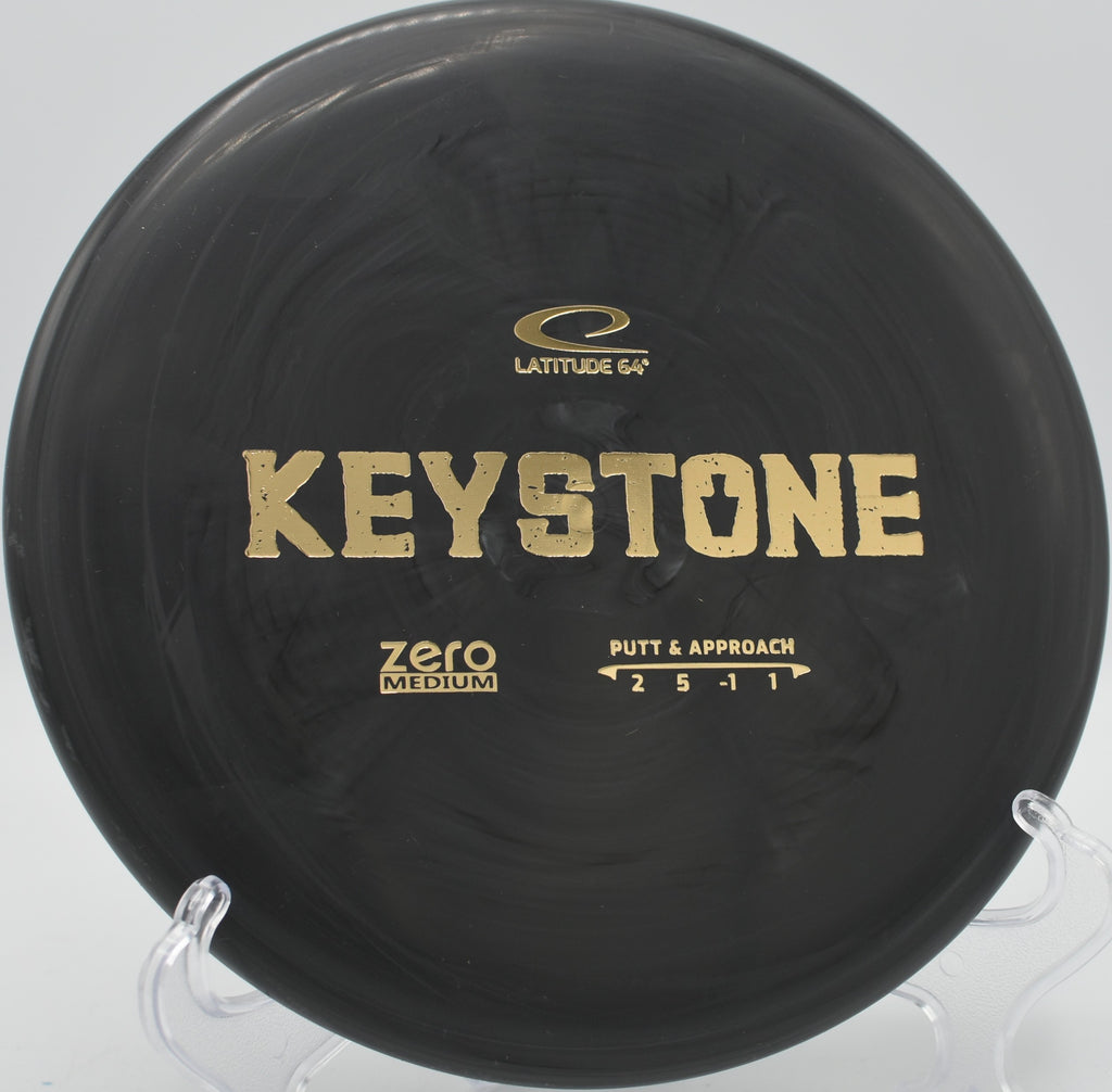 Zero Medium Keystone lying near the circle at Moraine State Park in Portersville, Pennsylvania, perfect for glide-heavy approach shots and loft putting.


