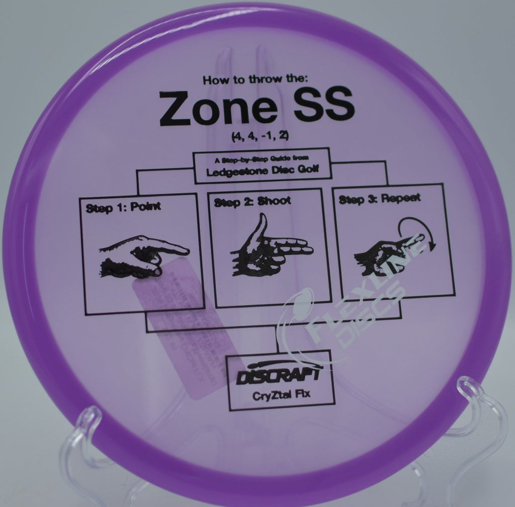 Discraft Zone SS CryZtal FLX holding straight flight at Bradford Park Disc Golf Course in Huntersville, North Carolina