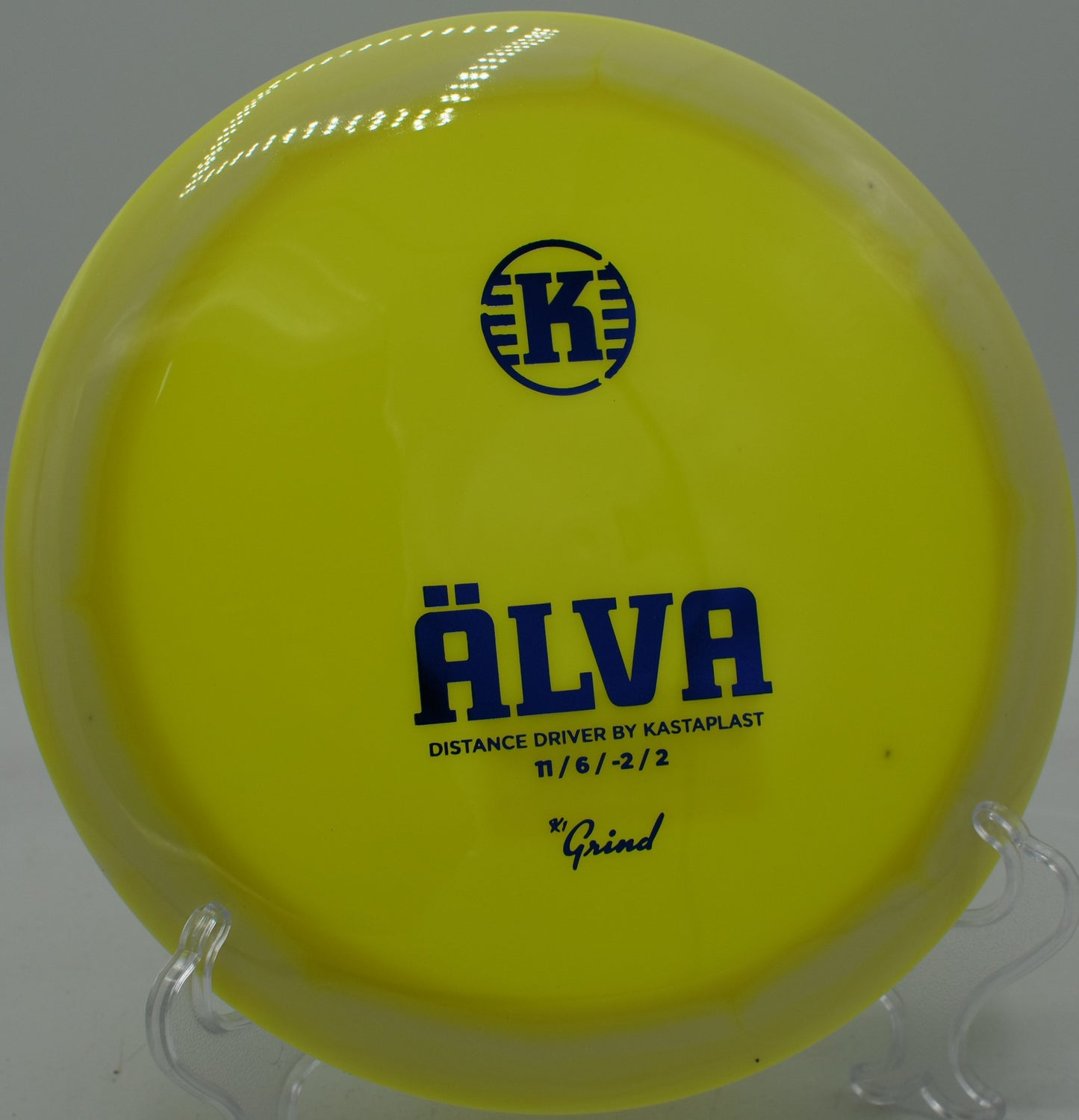 Kastaplast Alva in K1 Grind plastic flying with torque resistance at Harmon Hills in Fall Branch, Tennessee.

