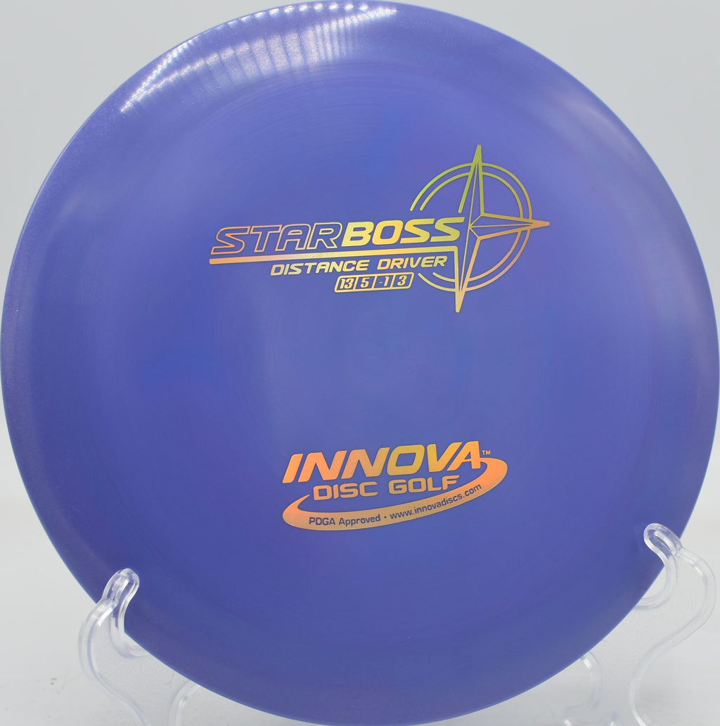 Star Boss launched on a full-power hyzer-flip, turning gently before fading late for max distance across the open field at Fountain Hills Disc Golf Course in Arizona.







