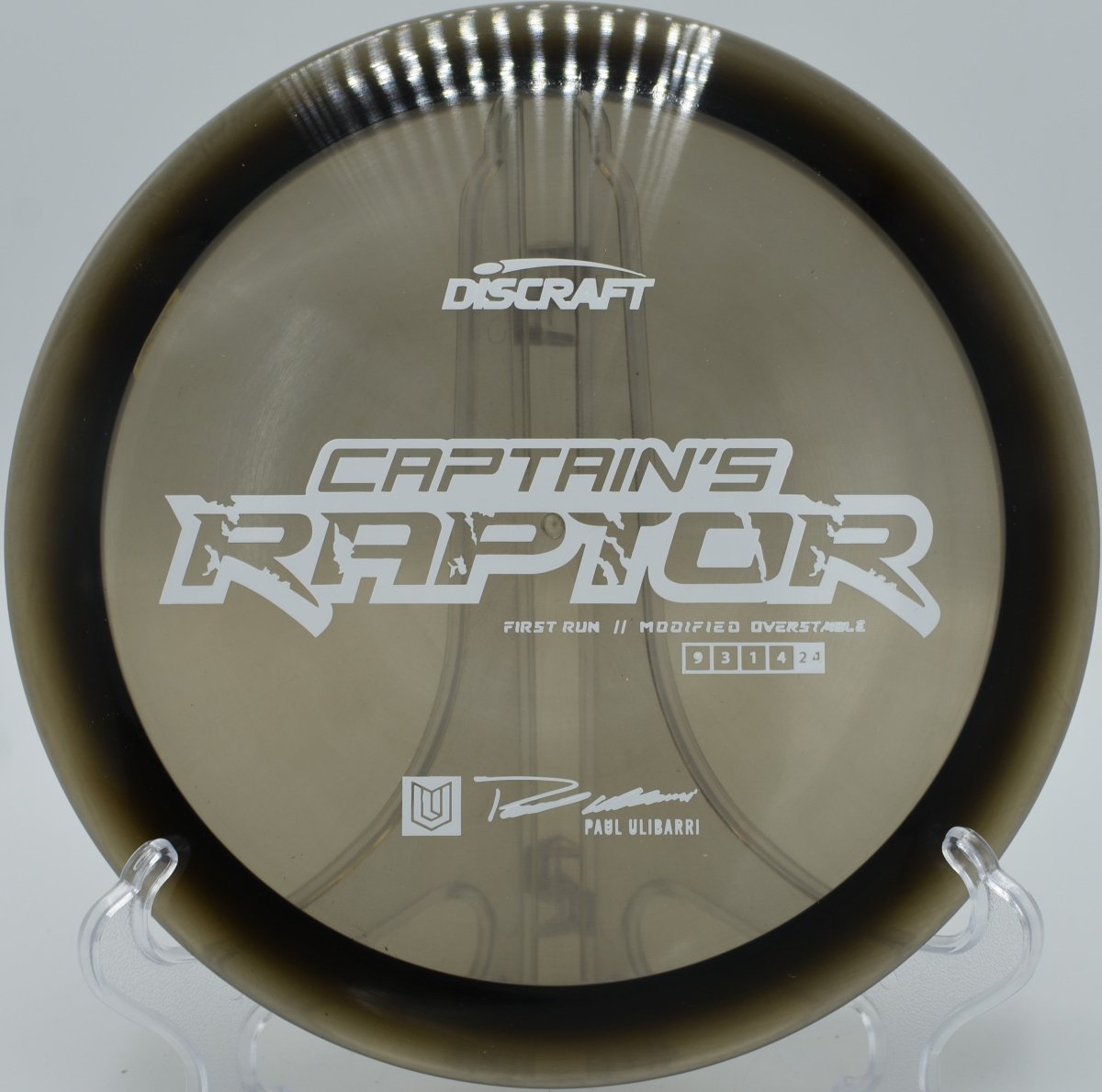 Captain's Raptor disc golf fairway driver skipping toward the fairway at Rock Ridge Disc Golf Course, Pittsboro, North Carolina