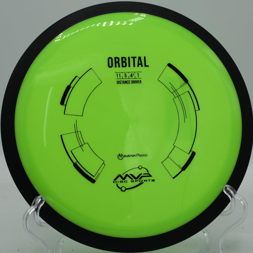 MVP Orbital throwing long floaty turnovers on a calm day at Sabattus DGC.

