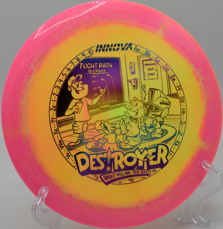 Glowing profile of a Halo Star Baby Destroyer at DeLaveaga Disc Golf Course in Santa Cruz, California

