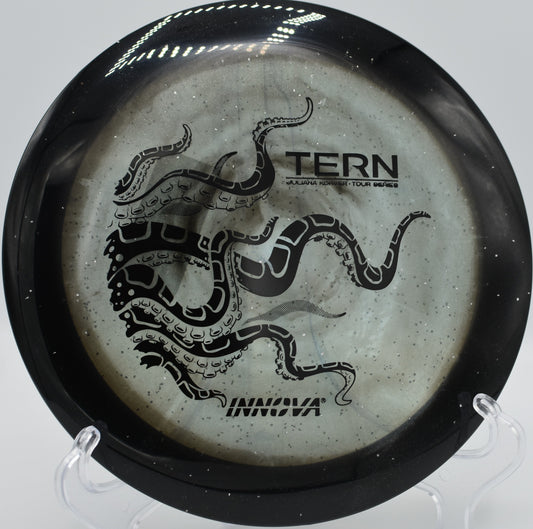 Innova Moondust Halo Tern fading softly after 400+ feet of glide at Idlewild Disc Golf Course in Burlington, Kentucky.

