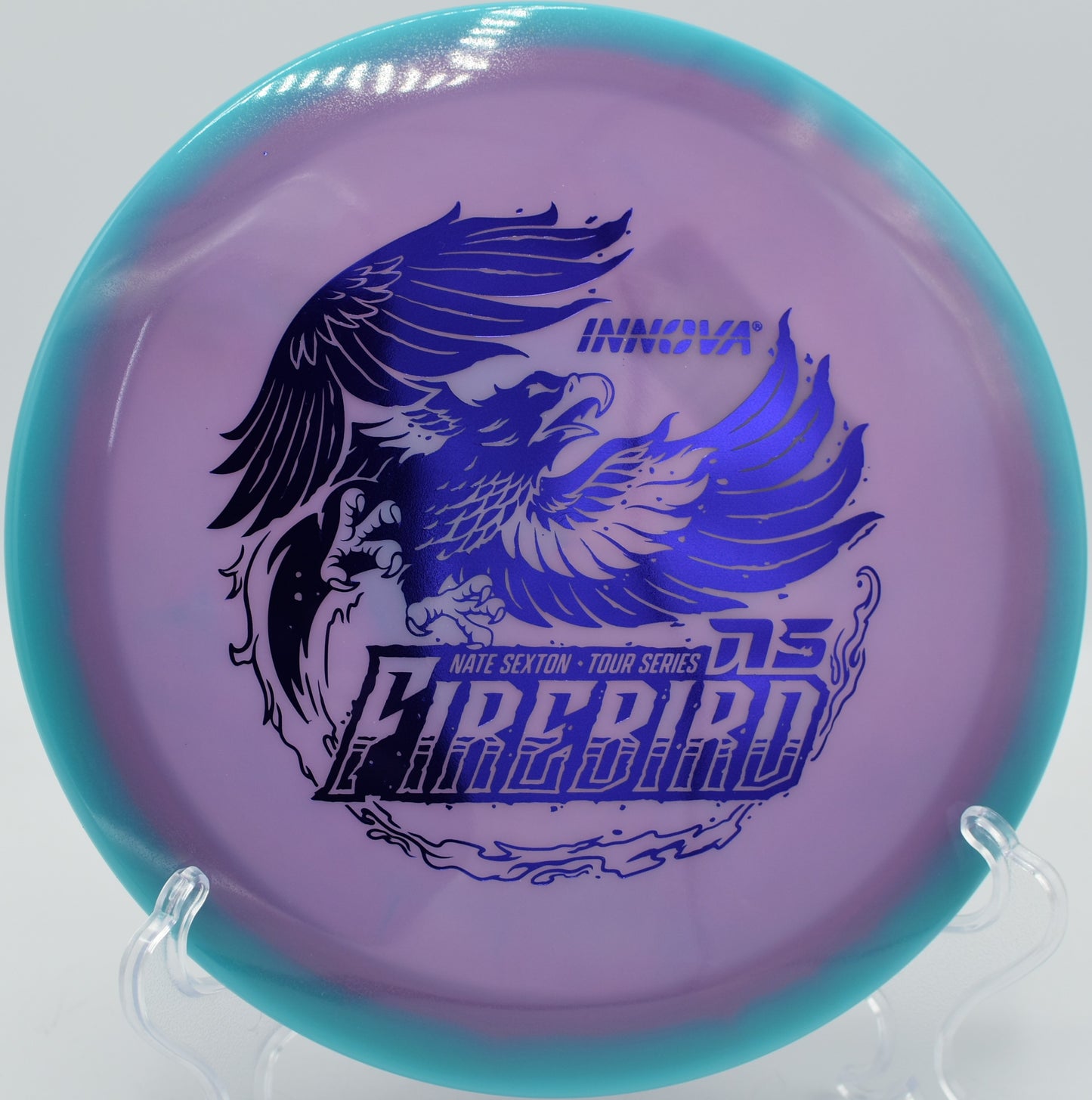2025 Sexton Firebird pushing forward on a forced forehand angle at Lake Eureka DGC in Eureka, Illinois.

