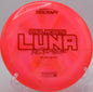 Luna in Z Swirl plastic parked in front of a hillside basket at Water Works Park in Kansas City, Missouri, known for fade predictability and beautiful swirls.

