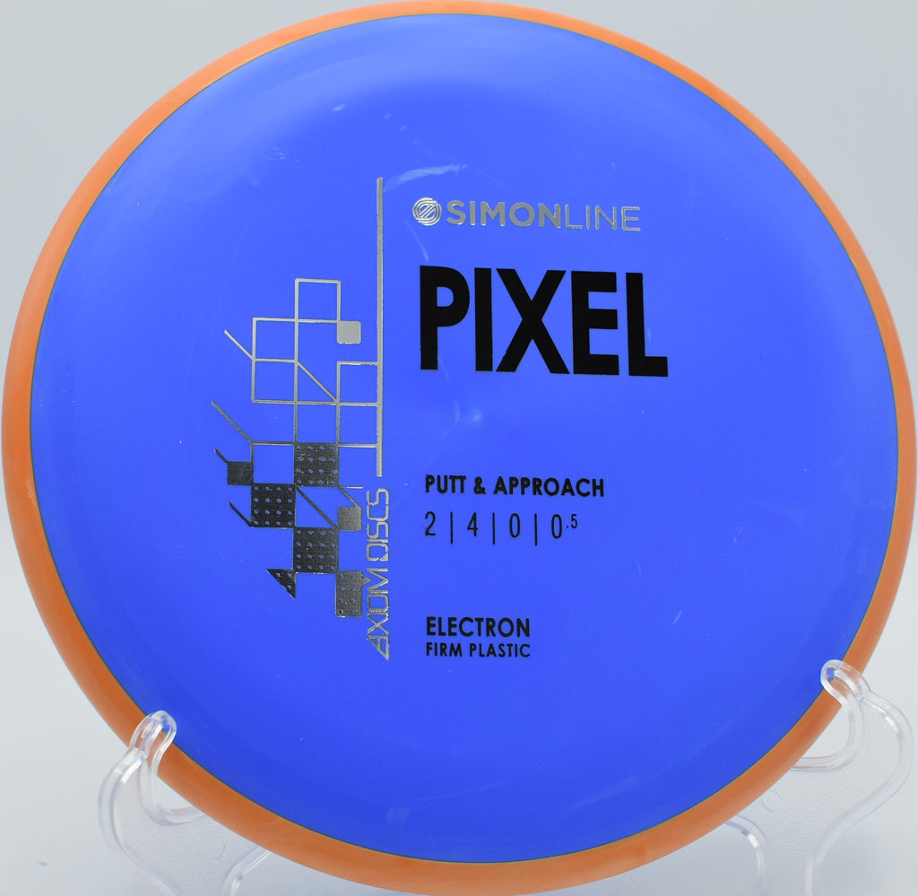 Firm Electron Pixel showing consistent nose angle on a spin putt at Eagles Crossing DGC in Hawk Point, Missouri

