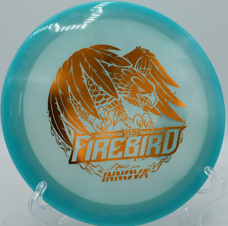 Sexton Firebird 2024 edition ripping through a flex forehand shot with reliable fade at Idlewild DGC in Kentucky.

