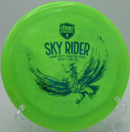 Sky Rider Swirly PD2 Discmania distance driver bombing a hyzer flip at DeLaveaga Disc Golf Course in Santa Cruz, California.