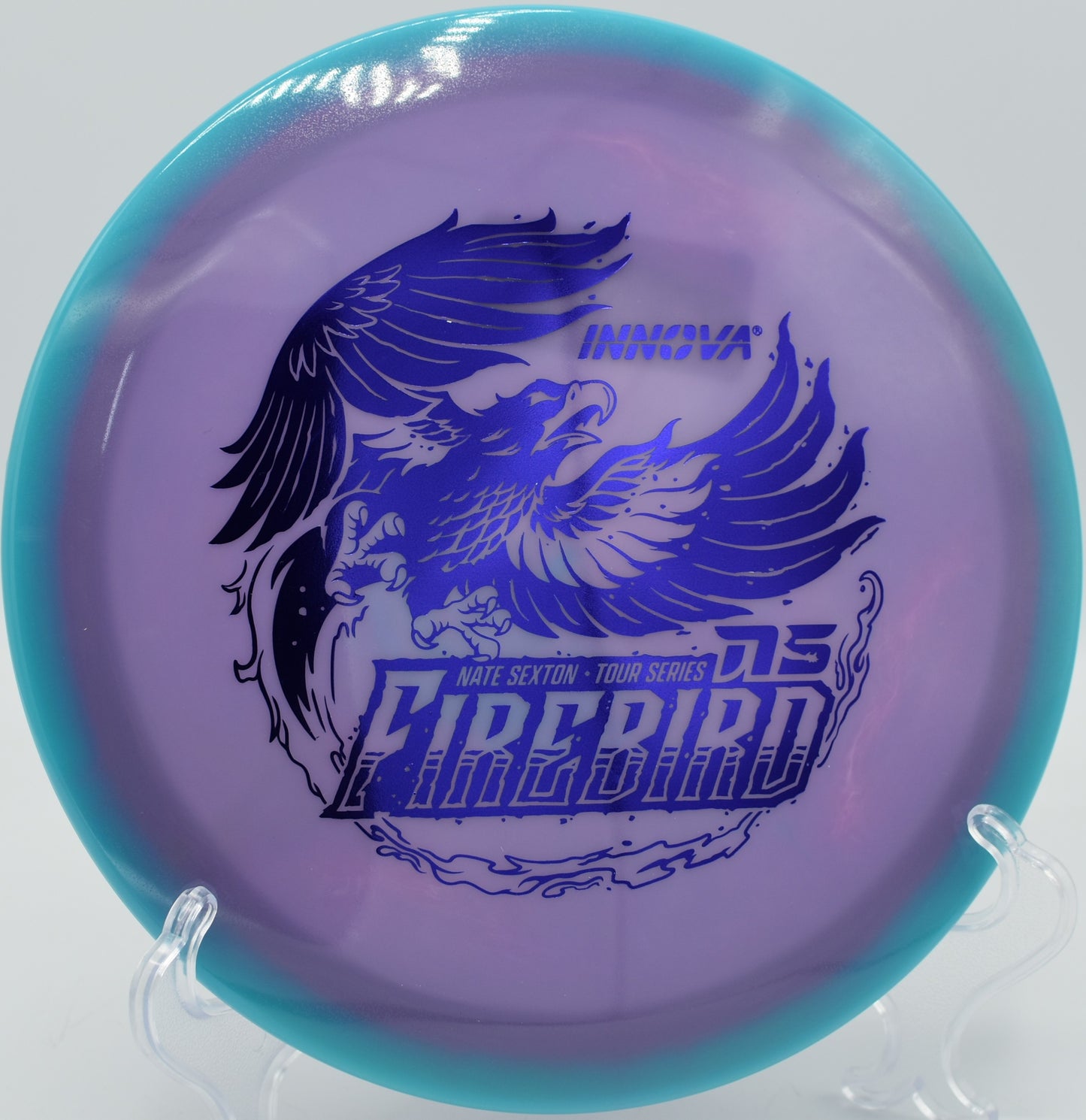 2025 Sexton Firebird spiking hard into the green on a forehand at Trophy Club Park in Trophy Club, Texas.

