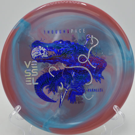 Thought Space Athletics Vessel overstable approach disc fading hard at Maple Hill Disc Golf Course, Leicester MA