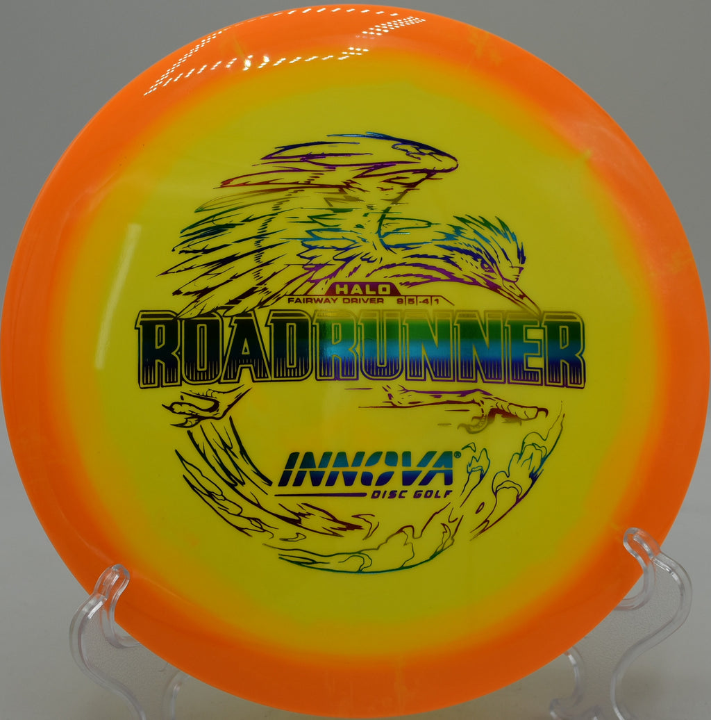 Innova Halo Star Roadrunner turnover shot flying at Maple Hill Disc Golf Course in Leicester, Massachusetts