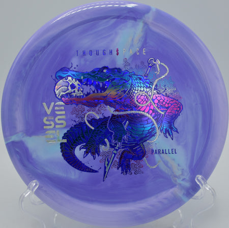 Vessel approach disc skipping toward target on short hyzer line at Harmony Bends, Columbia MO