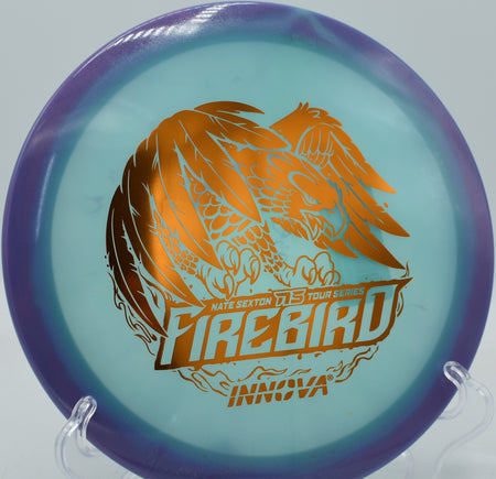 Controlled backhand spike hyzer landing soft with the 2024 Firebird on a tight green at Moraine State Park.

