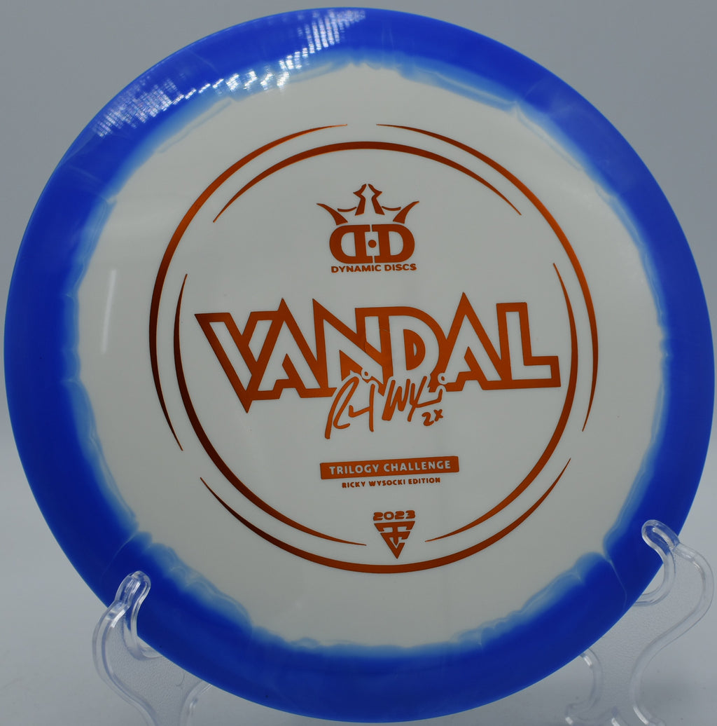 Fuzion-Ice Orbit Vandal parked under the basket at Hornets Nest DGC in Charlotte, North Carolina, ideal for beginner-friendly accuracy with pro-level feel.


