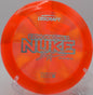 Swirled plastic of Z Swirl Nuke glowing in the sun at Roy G. Guerrero Disc Golf Course in Austin, Texas

