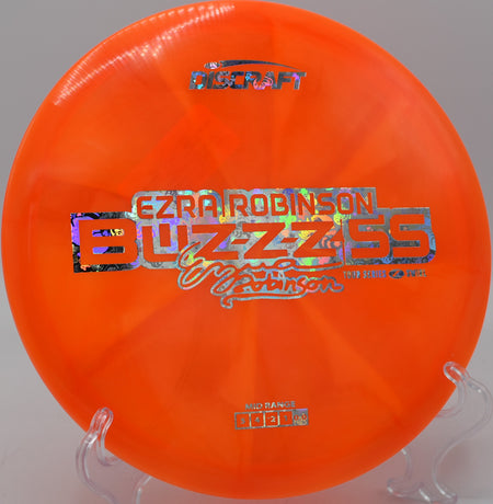 Close-up of swirling plastic detail on Z Buzzz SS at Jones Park Disc Golf Course in Emporia, Kansas.

