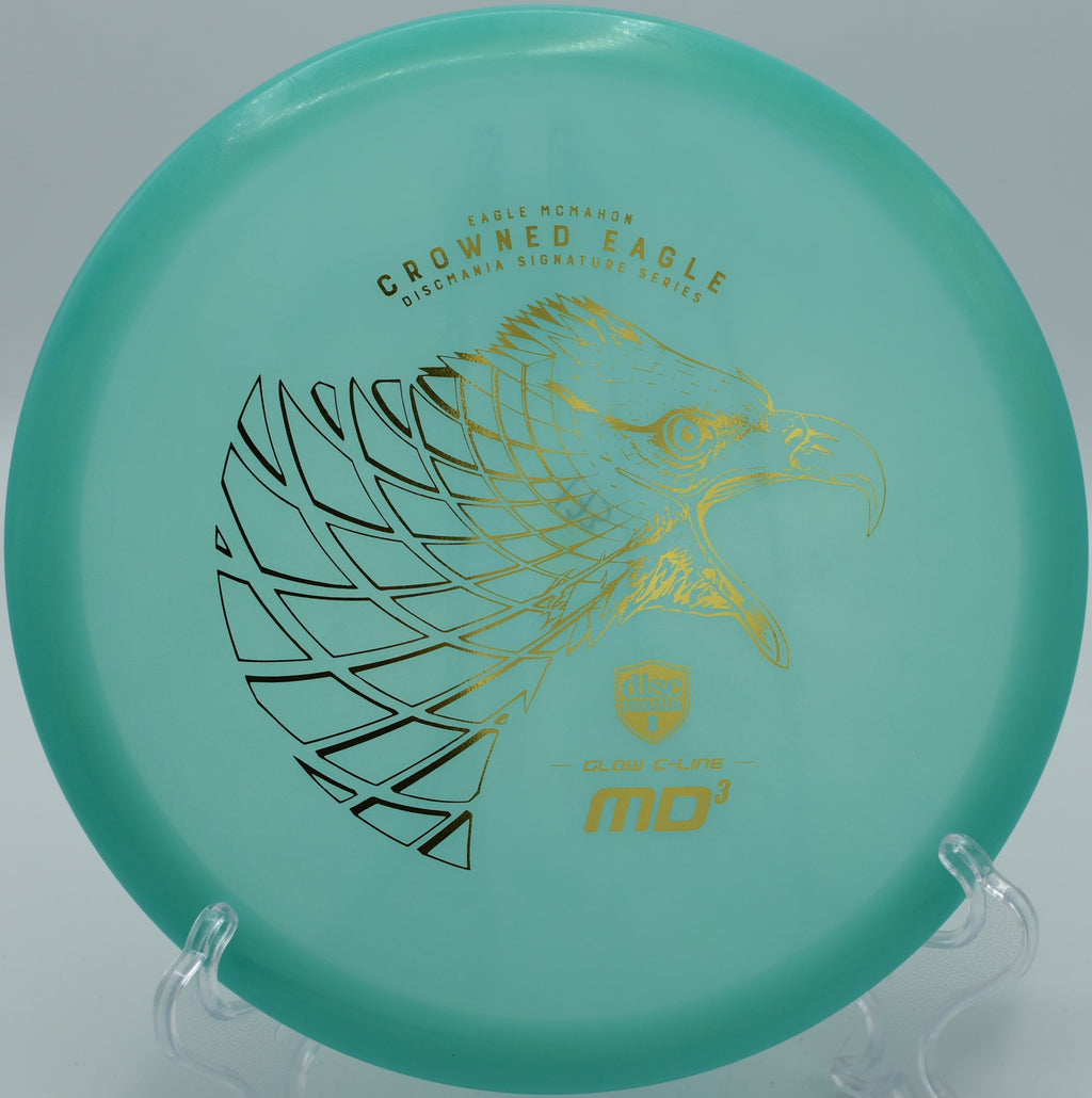 "Glow MD3 Crowned Eagle midrange disc, built for consistent flight paths, available in Portland, OR."
