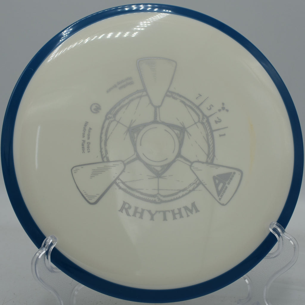 Disc golfer confidently ripping a low-ceiling shot with Neutron Rhythm at Tyler State Park’s tight, wooded fairways in Newtown, PA


